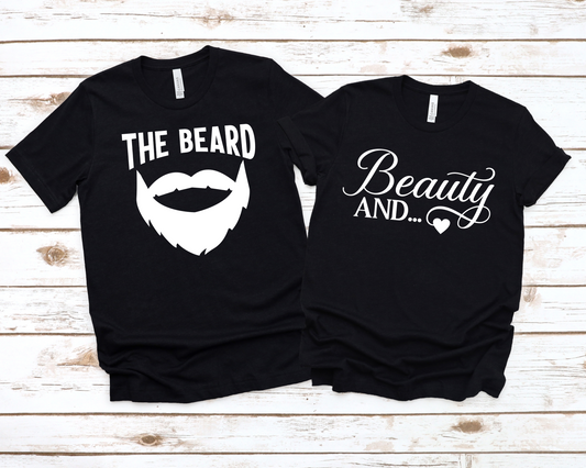 Beauty and... & The Beard Couples Shirts- Beauty and...