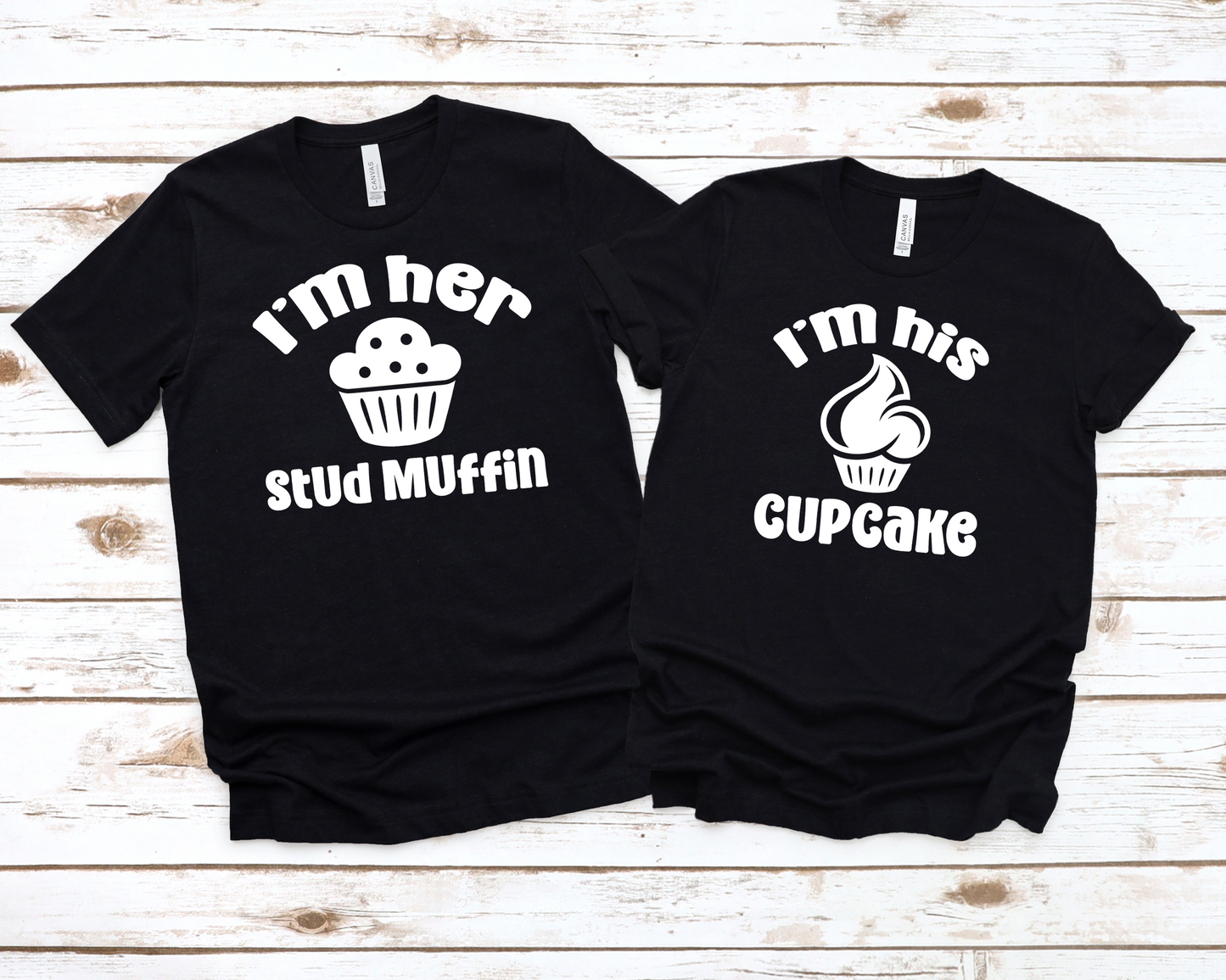 I'm Her Stud Muffin & I'm His Cupcake Couples Shirts-I'm Her Stud Muffin